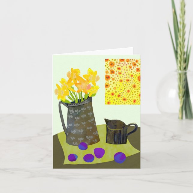 Daffodil BLANK Grußkarte Dankeskarte (Vorderseite)