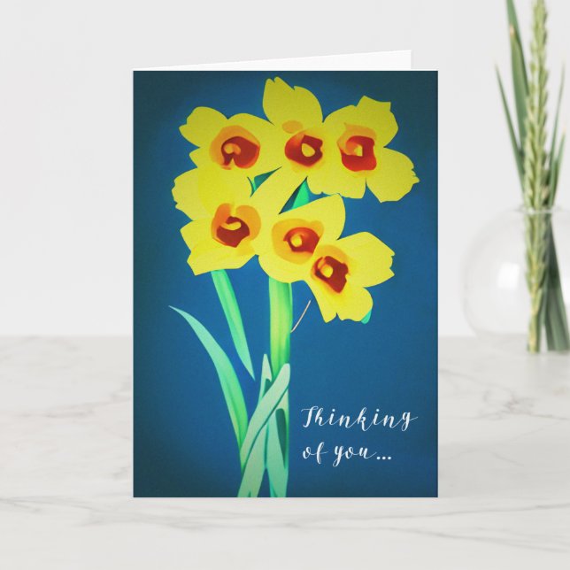 Daffodil Blume Illustration-Denken Sie an Sie Karte (Vorderseite)
