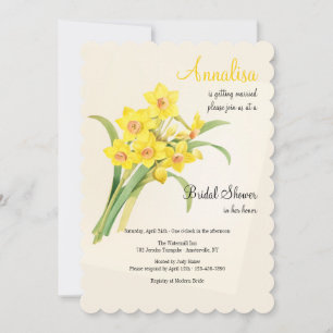 Daffodil Bouquet Brautparty Einladung