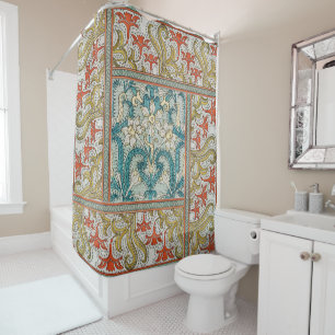 Daffodil chintz art nouveau Blume Wallpaper Duschvorhang