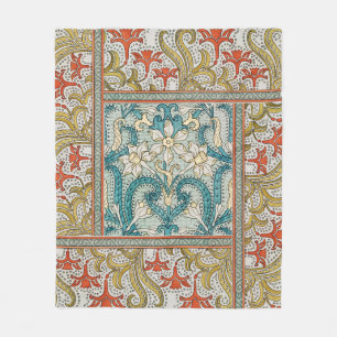Daffodil chintz art nouveau Blume Wallpaper Fleecedecke