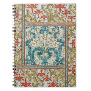 Daffodil chintz art nouveau Blume Wallpaper Notizblock