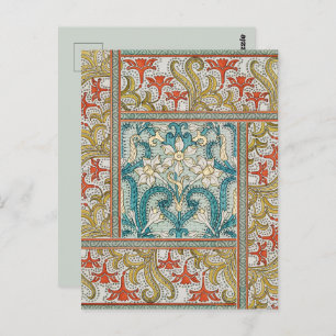 Daffodil chintz art nouveau Blume Wallpaper Postkarte