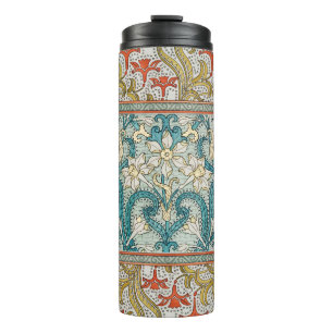 Daffodil chintz art nouveau Blume Wallpaper Thermosbecher