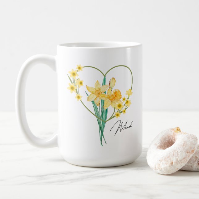 Daffodil Coffee Tasse Birth Blume (Mit Donut)