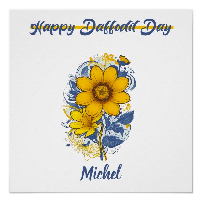 Daffodil Day - Daffodil Cancer Awareness Blume Poster (Vorderseite)