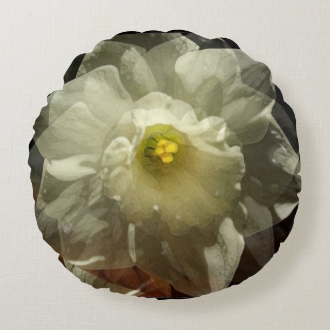 Daffodil Dreams Rundes Kissen (Vorderseite)