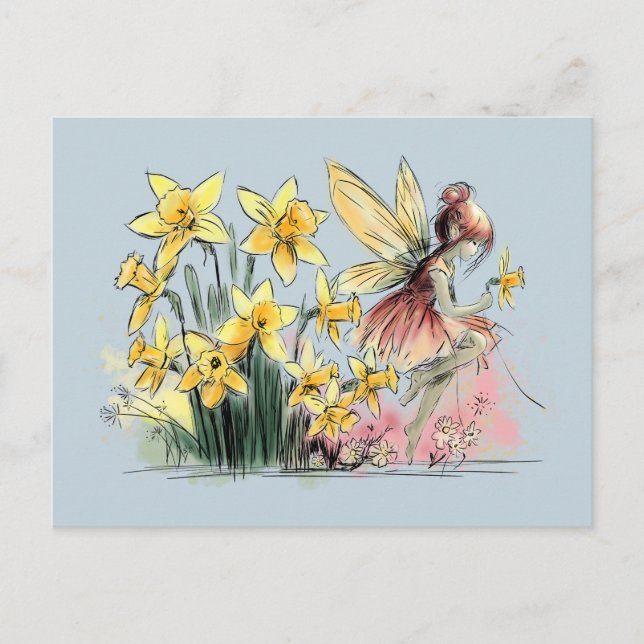 Daffodil Fairy Postkarte (Vorderseite)