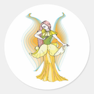 Daffodil-Fee Runder Aufkleber