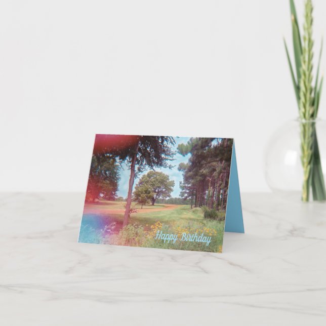Daffodil Forest Birthday Card Karte (Vorderseite)