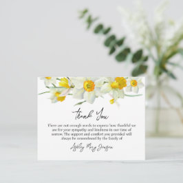 Daffodil Funeral Thank You Card Bereavement Dankeskarte