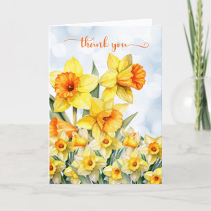 Daffodil Garden mit Blue Sky Bokeh Dankeskarte