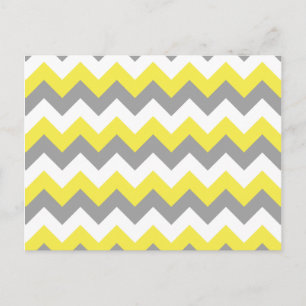 Daffodil Gray and White Zigzag 2 Postkarte