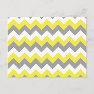 Daffodil Gray and White Zigzag 2 Postkarte