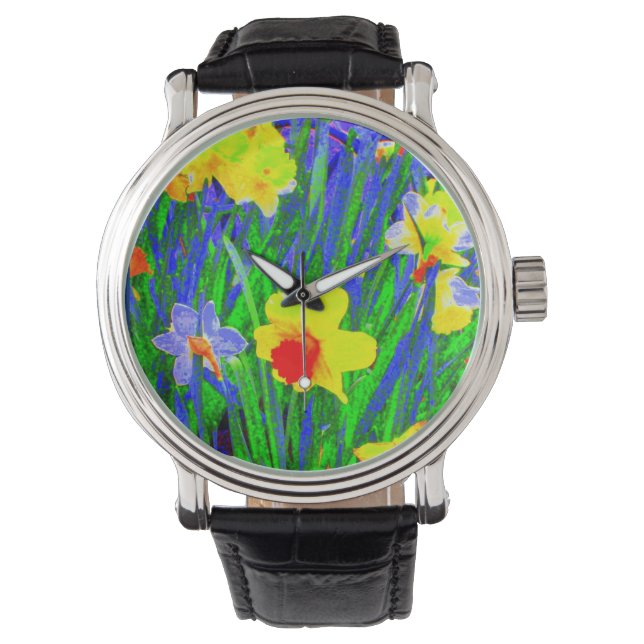 'Daffodil Impressionism' Watch Armbanduhr (Vorderseite)