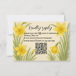 Daffodil Kiss QR Code RSVP Card