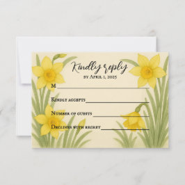 Daffodil Kiss RSVP Card Karte