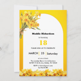 Daffodil März Birth Blume Geburtstag Einladung