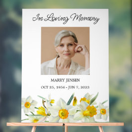 Daffodil Memorial Photo Funeral Acrylic Sign Acrylschild