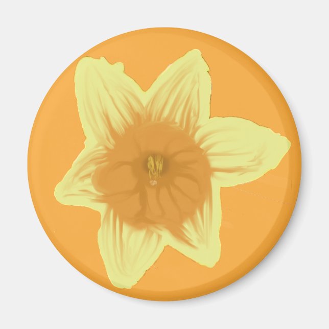 Daffodil Orange Button Magnet (Vorne)