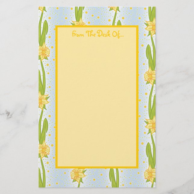 Daffodil Pattern Briefpapier (Vorderseite)