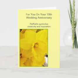Daffodil Personalisiert 10. Hochzeitstag Karte