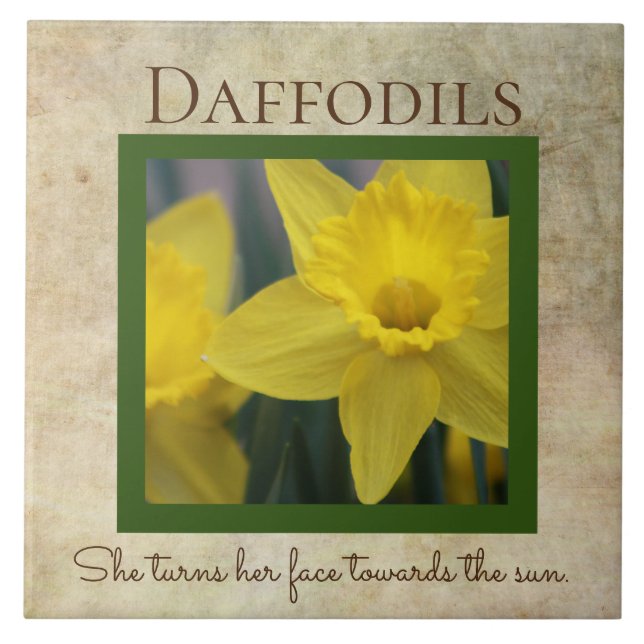 Daffodil Quote Frühjahrsveranstaltung Blume Fliese (Vorderseite)