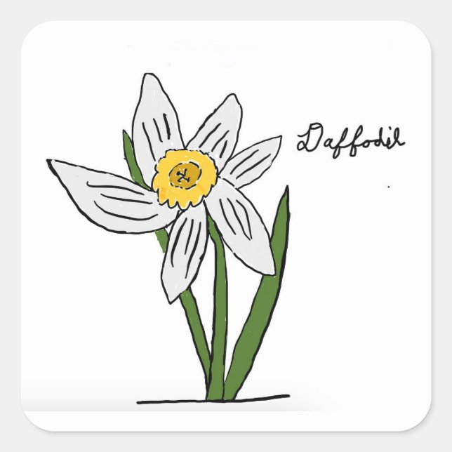 Daffodil Sticker Square (Vorderseite)