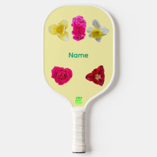Daffodil, Tulips,and Roses Pickleball Schläger