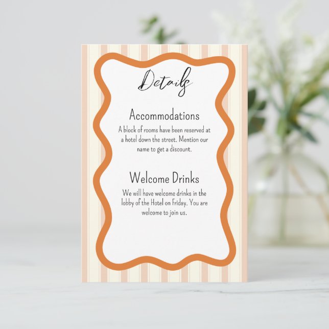 Daffodil Wedding Enclosure Card Begleitkarte (Stehend Vorderseite)