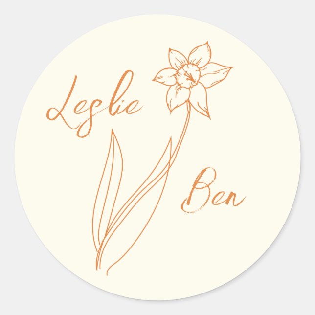 Daffodil Wedding Sticker (Vorderseite)