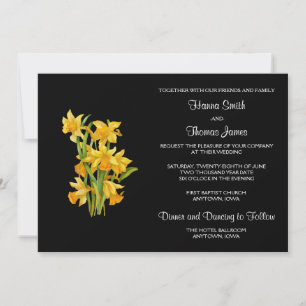 Daffodil Yellow Floral Wedding Einladung