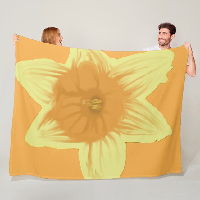 Daffodil Yellow Orange Throw Blanket Fleecedecke (Beispiel)