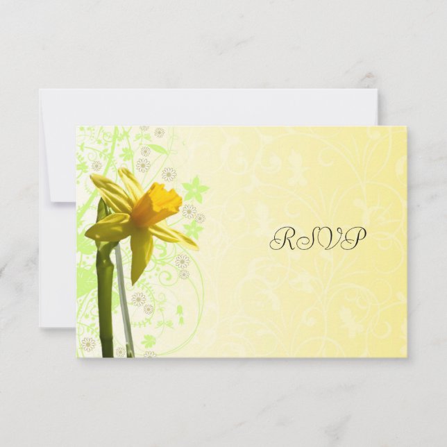 Daffodil Yellow Spring Wedding UAWG Response RSVP Karte (Vorderseite)