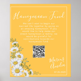 Daffodil Yellow & White Daisies Honeymoon Fund Poster