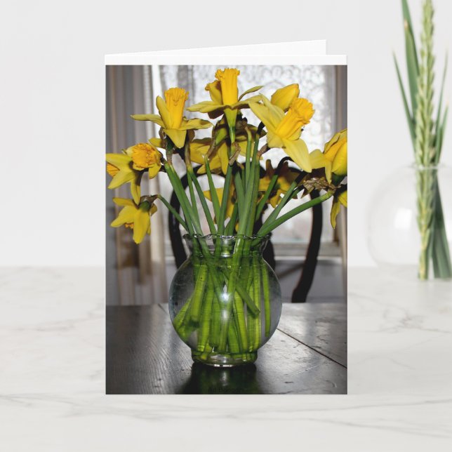 Daffodill ist für immer feiertagskarte (Vorderseite)