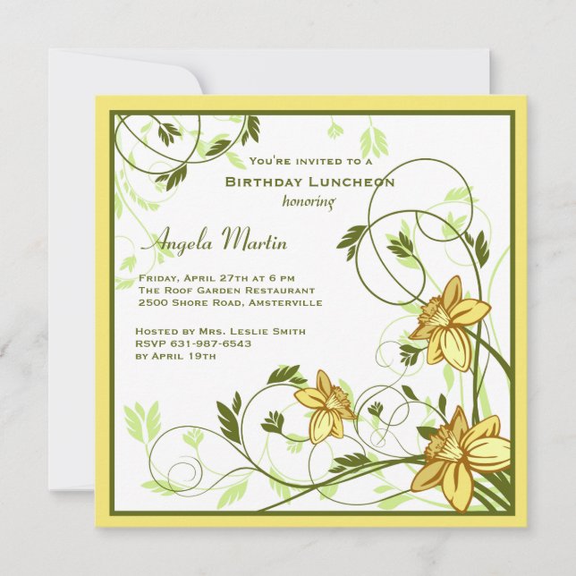 Daffodille Einladung (Vorderseite)