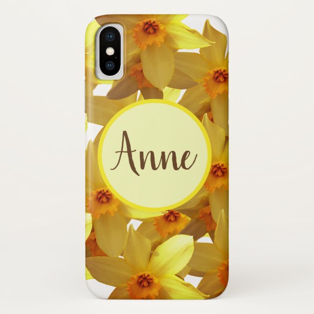 Daffodils Bloom personalisiert iPhone Case (Rückseite)