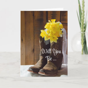 Daffodils Cowboystiefel werden Sie meine Bridesmai Einladung