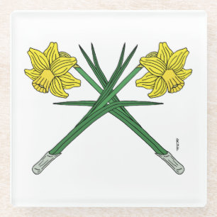 Daffodils Crossed Glasuntersetzer