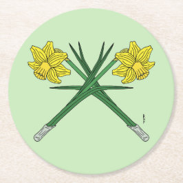 Daffodils Crossed Runder Pappuntersetzer