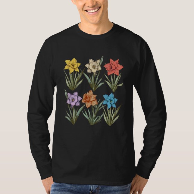 Daffodils Inspired Botanical Flower Gardener Natur T-Shirt (Vorderseite)
