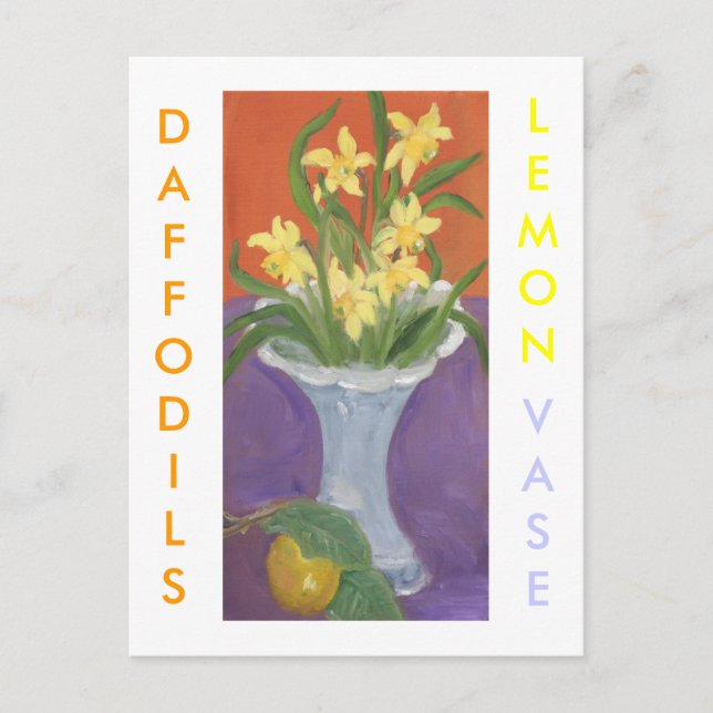 DAFFODILS LEMON VASE POSTKARTE (Vorderseite)