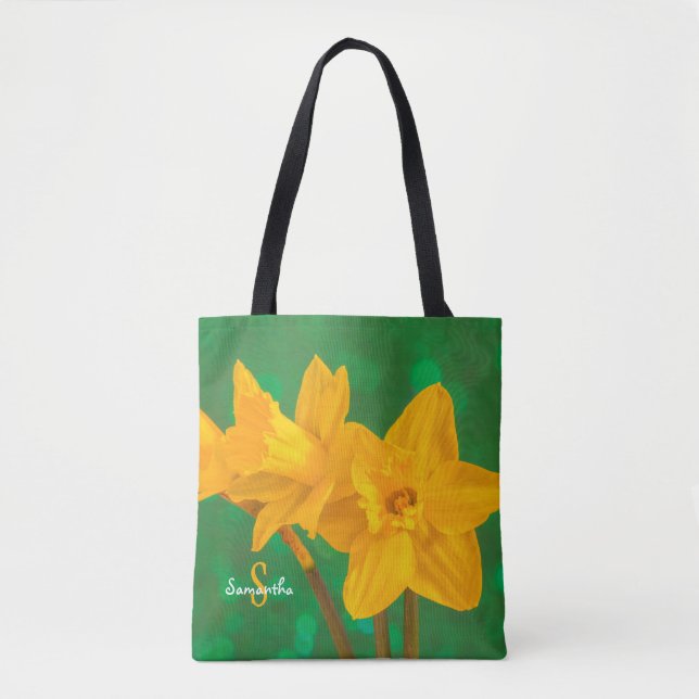 Daffodils on Green Tote bag (Vorderseite)