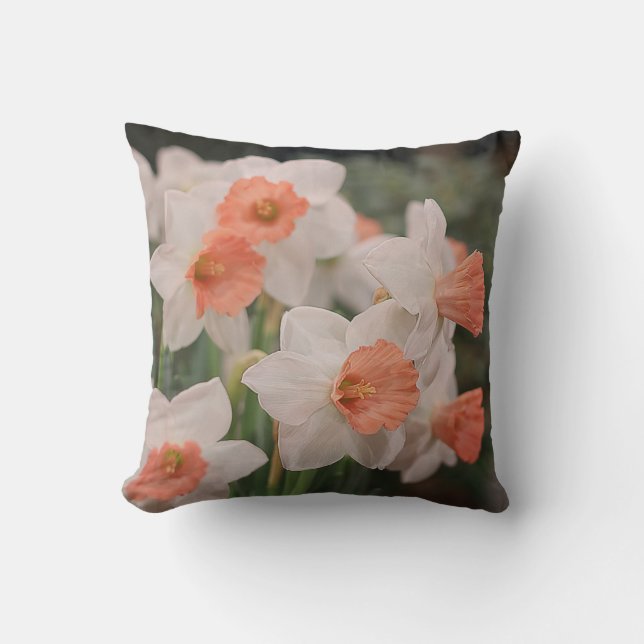 Daffodils Peach Kissen (Vorderseite)
