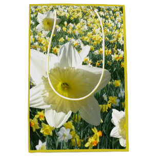 Daffodin Spring Flowers Field Gift Bag Mittlere Geschenktüte