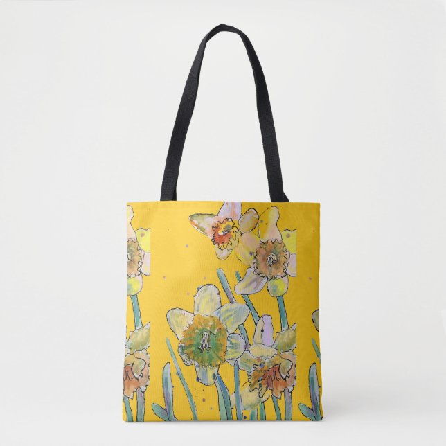 Daffodin Wasserfarben Blumenstrauß Frauen Kunst, D (Vorderseite)