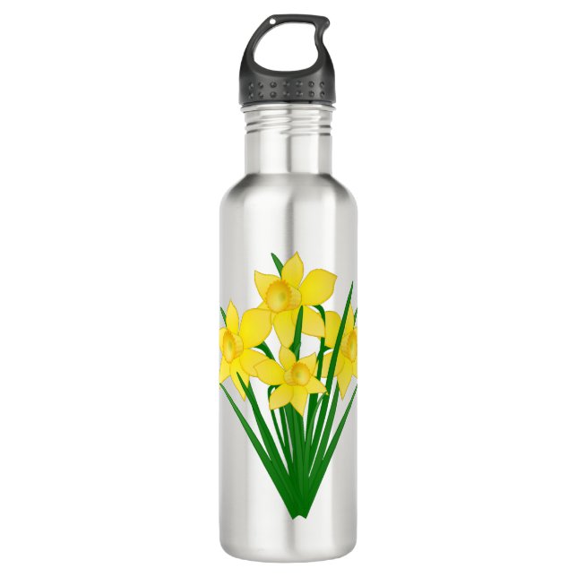 Daffodische Blume Edelstahlflasche (Vorderseite)