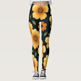 Daffodische Blume Gelbes Blumenmuster Leggings