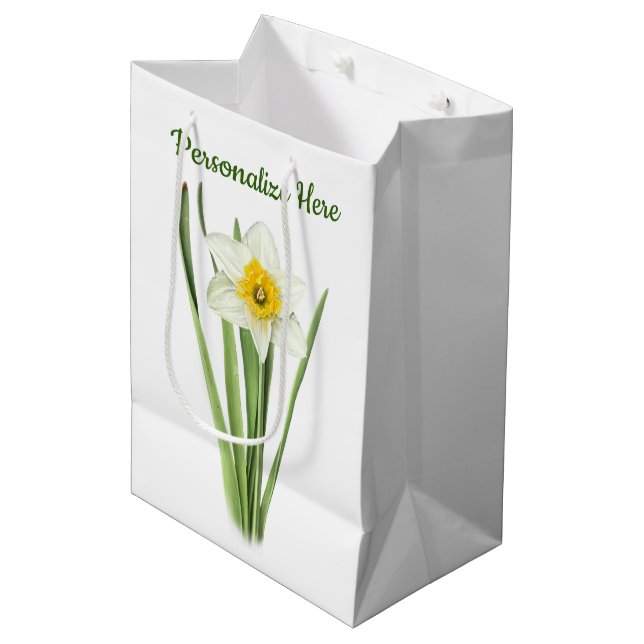 Daffodische Blume Mittlere Geschenktüte (Vorderseite Schrägansicht)